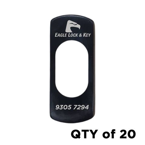ESCUTCHEON to suit 590 Mortice Locks (QTY OF 20) *Matte Black* - Laser Engraved