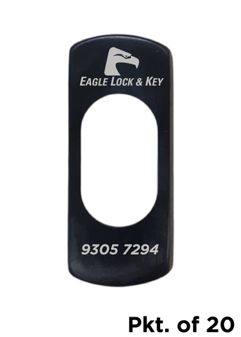 ESCUTCHEON to suit 590 Mortice Locks *Matte Black* - Laser Engraved *PKT of 20*
