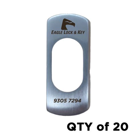 ESCUTCHEON to suit 590 Mortice Locks (QTY of 20) - Laser Engraved