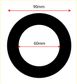 Upgrade RETROFIT PLATE (ROUND 90mm Dia.) - CUT-OUT: Round 60mm Dia - S/Steel
