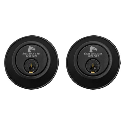 Double Cylinder DEADBOLT (60-70mm BSet) *Matte Black* - Laser Engraved *PKT of 20*