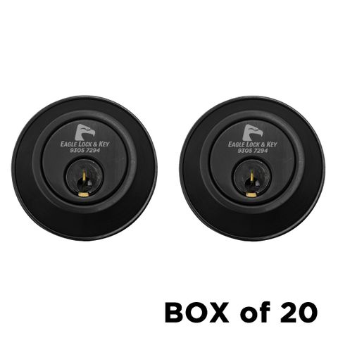 Double Cylinder DEADBOLT (BOX OF 20) *Matte Black* - Laser Engraved