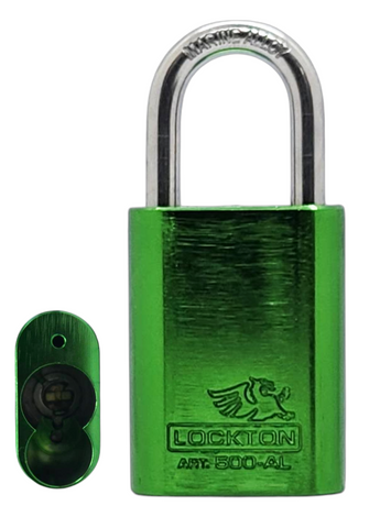 500 Series'  40mm (ALC) PADLOCK 'AL13&trade;' *GREEN* - S/STEEL SHKL.