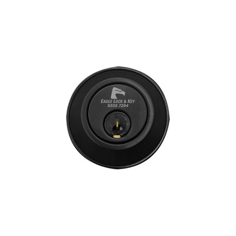 Single Cylinder DEADBOLT (60-70mm BSet) *Matte Black* - Laser Engraved *PKT of 20*
