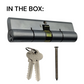 'EUROSPAN-6&trade;' CYLINDER *EXTENDED* (110mm) DBL EURO FIXED 6-Pin *Satin Chrome* (KD)