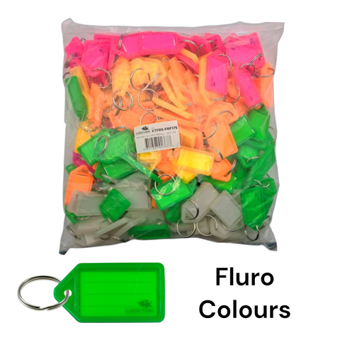 'Refill' KEY TAGS - FLURO Colours - 175 Tags (5 Fluro Colours; 35 of each)