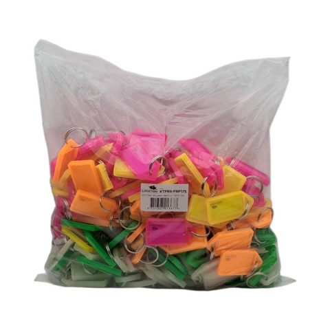 KEY TAG REFILL - Asst. FLURO Colours - 175 KEY TAGS (Qty 35 of 5 Fluro Colours)