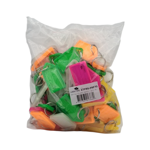 KEY TAG REFILL - Asst. FLURO Colours - 70 KEY TAGS  (Qty 14 of 5 Fluro Colours)