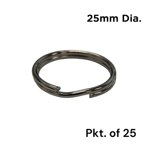 SPLIT RING - 25mm Dia. (Round Profile) - Pkt of 25