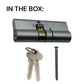 'EUROSPAN-6&trade;' CYLINDER *OFFSET* (35mm/45mm) DBL EURO FIXED 6-Pin *Satin Chrome* (KA)