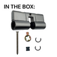 LOCK CYLINDER - (9555-1) DBL EURO FIXED 6-Pin *Satin Chrome* (ALB)