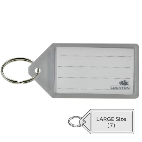 *Large* KEY TAGS (VIVID) *White* - Pkt of 20