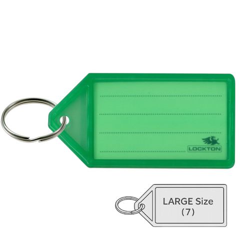 *Large* KEY TAGS (VIVID) *Green* - Pkt of 20