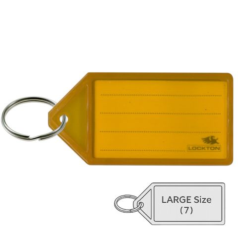 *Large* KEY TAGS (VIVID) *Orange* - Pkt of 20