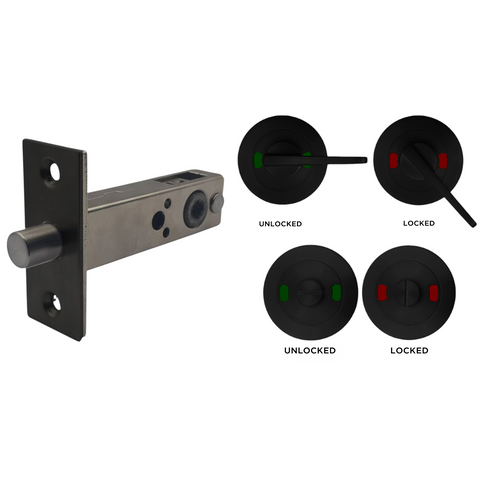 Round Rose BOLT KIT7 (INDICATING PRIVACY) - Incl. Furniture & Bolt *Matte Black*