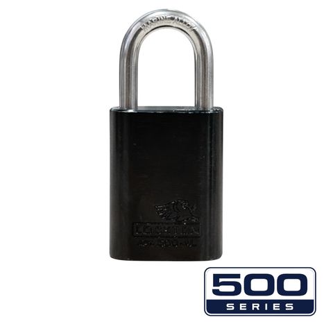 '500-SERIES&trade;' 40mm (KA) PADLOCK *BLACK* - S/STEEL SHKL.