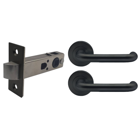 Round Rose LATCH KIT3 (PASSAGE) - Incl. Furniture & Latch *Matte Black*