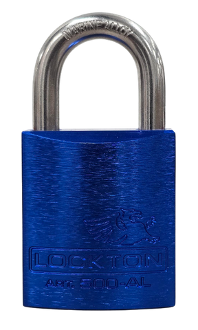 '500 Series'  45mm (KA) PADLOCK 'AL13' *BLUE* - S/STEEL SHKL.