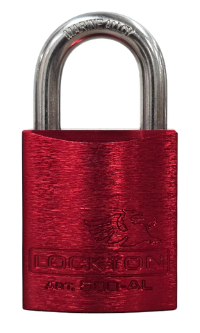 '500 Series'  45mm (KA) PADLOCK 'AL13' *RED* - S/STEEL SHKL.