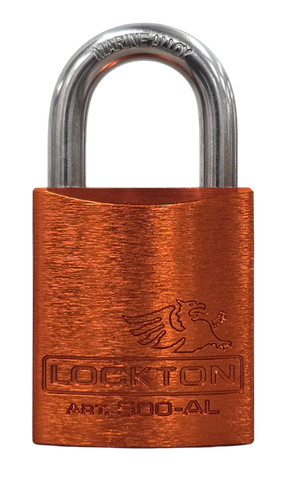 '500 Series'  45mm (KA) PADLOCK 'AL13' *ORANGE* - S/STEEL SHKL.