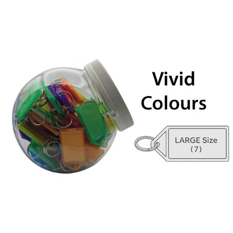 'Barrel' *Large* KEY TAGS - VIVID Colours - 70 Tags