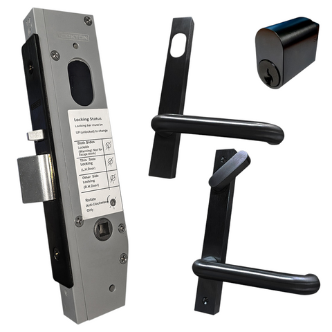 30mm Mortice Lock KIT5 (DISABILITY) - Inc. Lock, Furniture & Cylinder *Matte Black*