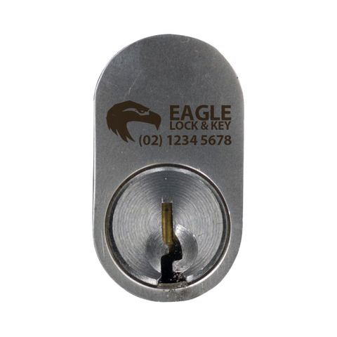 OVAL (570) CYL. (BOX OF 10) *Satin Chrome* - Laser Engraved