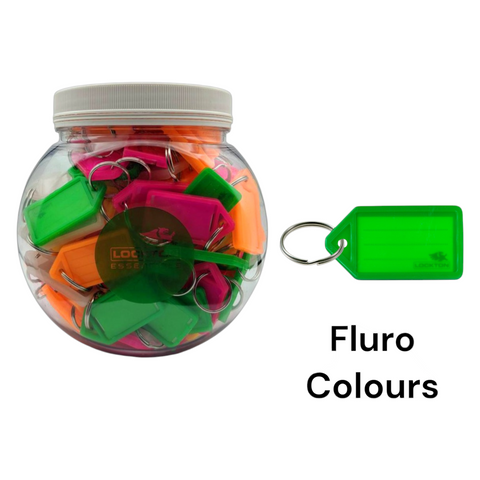 'Barrel' KEY TAGS - FLURO Colours - 140 Tags