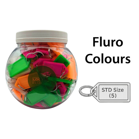 'Barrel' KEY TAGS - FLURO Colours - 140 Tags