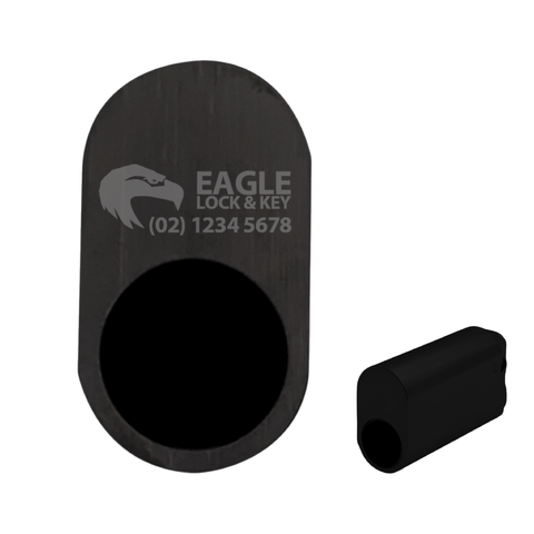 OVAL (570) CYL. 50mm Extend. (BOX OF 10) *Matte Black* - Laser Engraved