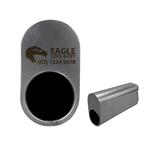 OVAL (570) CYL. 62mm Extend. (BOX OF 10) *Satin Chrome* - Laser Engraved