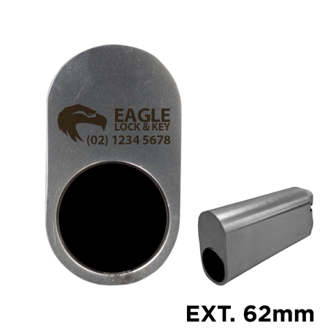 OVAL (570) CYL. 62mm Extend. (BOX OF 10) *Satin Chrome* - Laser Engraved