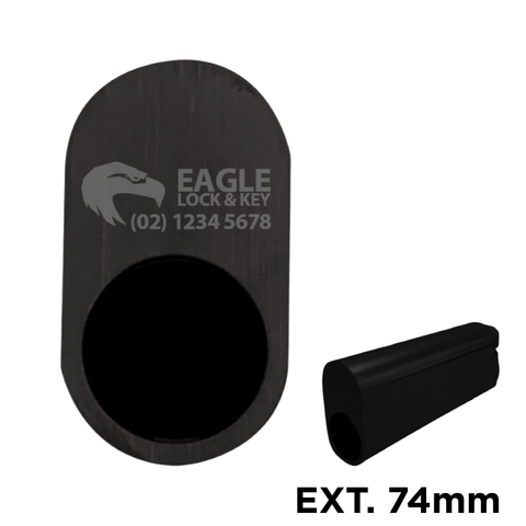 OVAL (570) CYL. 74mm Extend. (BOX OF 10) *Matte Black* - Laser Engraved