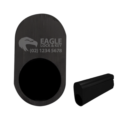 OVAL (570) CYL. 74mm Extend. (BOX OF 10) *Matte Black* - Laser Engraved
