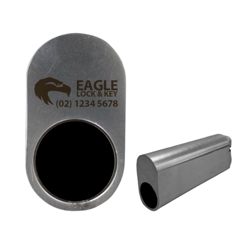 OVAL (570) CYL. 74mm Extend. (BOX OF 10) *Satin Chrome* - Laser Engraved