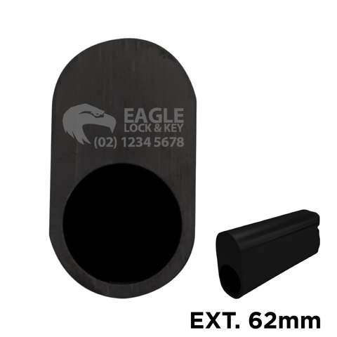 OVAL (570) CYL. 62mm Extend. (BOX OF 10) *Matte Black* - Laser Engraved