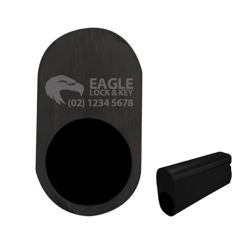 OVAL (570) CYL. 62mm Extend. (BOX OF 10) *Matte Black* - Laser Engraved