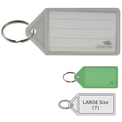 *Large* KEY TAGS (FLURO) *Glow-In-Dark White* - Pkt of 20