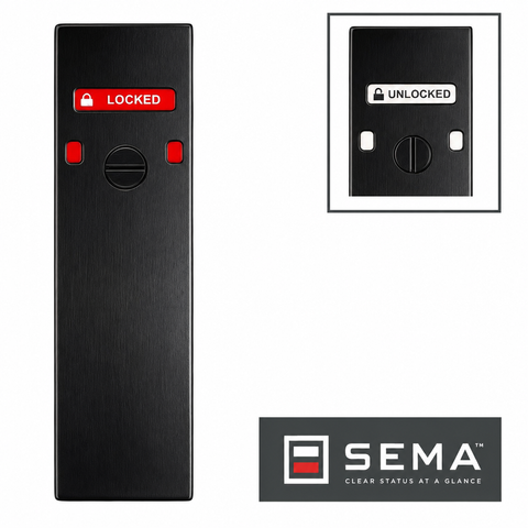 'SEMA&trade;' Wide (SQ END) External *Locked/Unlocked Ind.* Emergency Turn Only *BLACK*