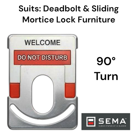 SEMA&trade; Replacement DISPLAY PANEL KIT (90&deg;) - *WELCOME / DO NOT DISTURB* - Suits D/BOLT & SLIDING 60mm ML