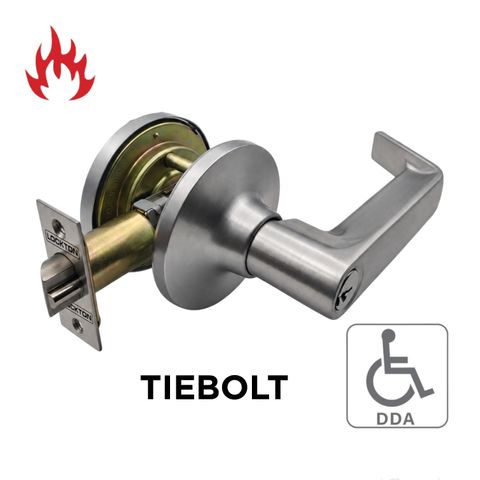 6000 Series' Tiebolt LEVERSET - LATCHING HALF SET (75mm Rose / 60-70mm BSet) *Satin Chrome*