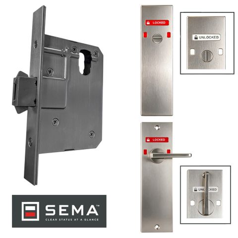 '60mm' SLIDING Mortice Lock KIT7 (SEMA&trade; INDICATING Em.Turn / DA Snib) - Inc. Lock & Furniture