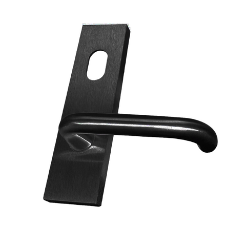 'Square End' - EXT PLATE - CYL HOLE & LEVER - *Matte BLACK*