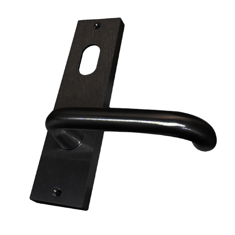 'Square End' - INT PLATE - CYL HOLE & LEVER - *Matte BLACK*