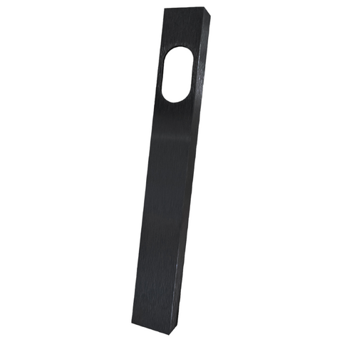 Narrow Stile -  Sq. End - EXT PLATE - CYL HOLE ONLY - *Matte BLACK*