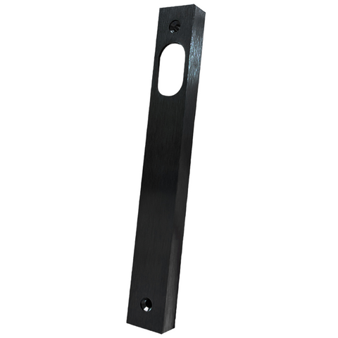 Narrow Stile -  Sq. End - INT PLATE - CYL HOLE ONLY - *Matte BLACK*
