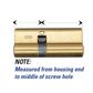 Symmetrical / Extended EURO CYLINDER (45/45mm) *Brass*