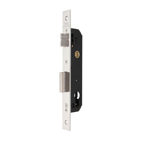 Euro Cyl. MORTICE LOCK (25mm B/Set) - Single-Throw *Nickel-Plated*