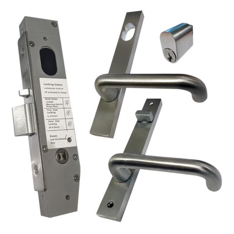 23mm Mortice Lock KIT2 (ENTRANCE) - Inc. Lock, Furniture & Cylinder