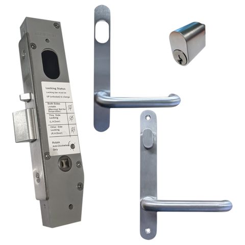 23mm Mortice Lock RND-KIT2 (ENTRANCE) - Inc. Lock, RND END Furniture & Cylinder